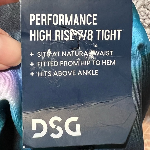 DSG Blue and Pink Leggings with Vibrant Pattern - Picture 3 of 7